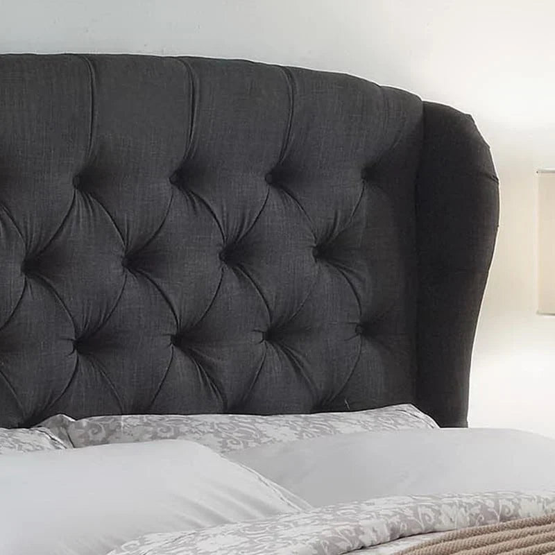 Moser Bay Furniture Feliciti Tufted with Wings Upholstery Headboard, Queen Size, Grey
