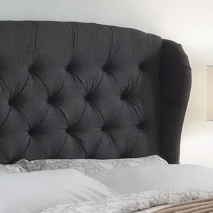 Moser Bay Furniture Feliciti Tufted with Wings Upholstery Headboard, Queen Size, Grey