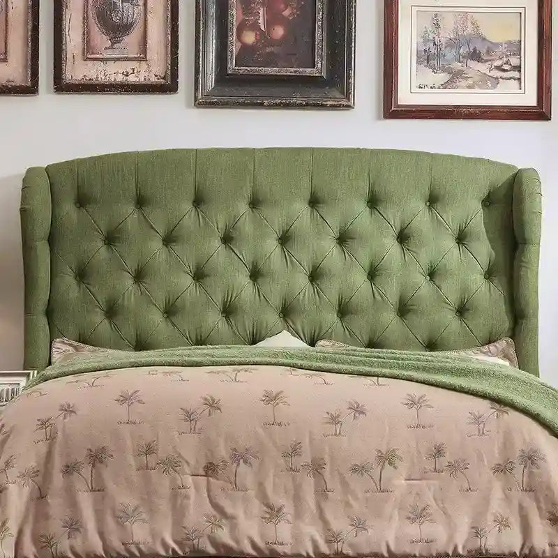 Moser Bay Furniture Feliciti Tufted with Wings Upholstery Headboard, Queen Size, Grey