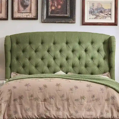 Moser Bay Furniture Feliciti Tufted with Wings Upholstery Headboard, Queen Size, Grey
