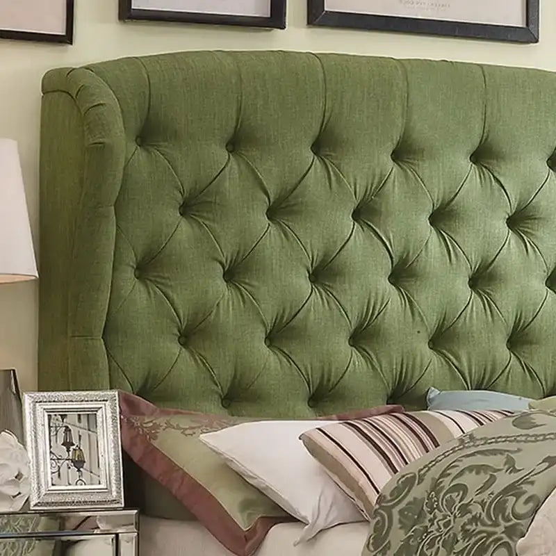 Moser Bay Furniture Feliciti Tufted with Wings Upholstery Headboard, Queen Size, Grey