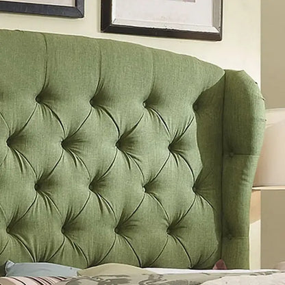 Moser Bay Furniture Feliciti Tufted with Wings Upholstery Headboard, Queen Size, Grey