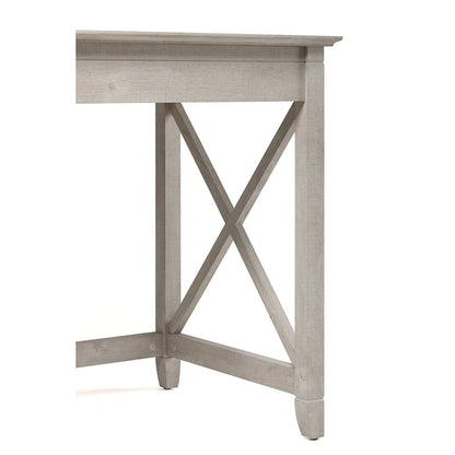 Key West 60W L Desk with File Cabinets and Bookcase by Bush Furniture