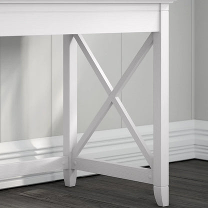 Key West 60W L Desk with File Cabinets and Bookcase by Bush Furniture