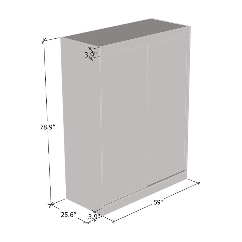 Aria 2 Door Modern High Gloss Wardrobe Armoire