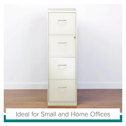 Space Solutions Pearl White 4 Drawer Metal Vertical File Cabinet