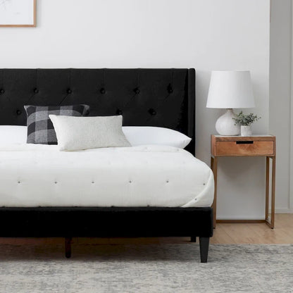 Brookside Isabelle Button Tufted Wingback Upholstered Bed