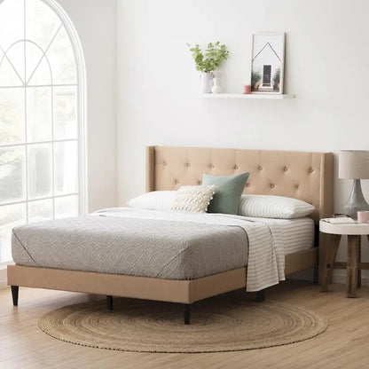 Brookside Isabelle Button Tufted Wingback Upholstered Bed