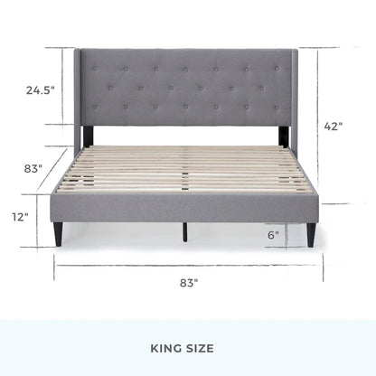 Brookside Isabelle Button Tufted Wingback Upholstered Bed
