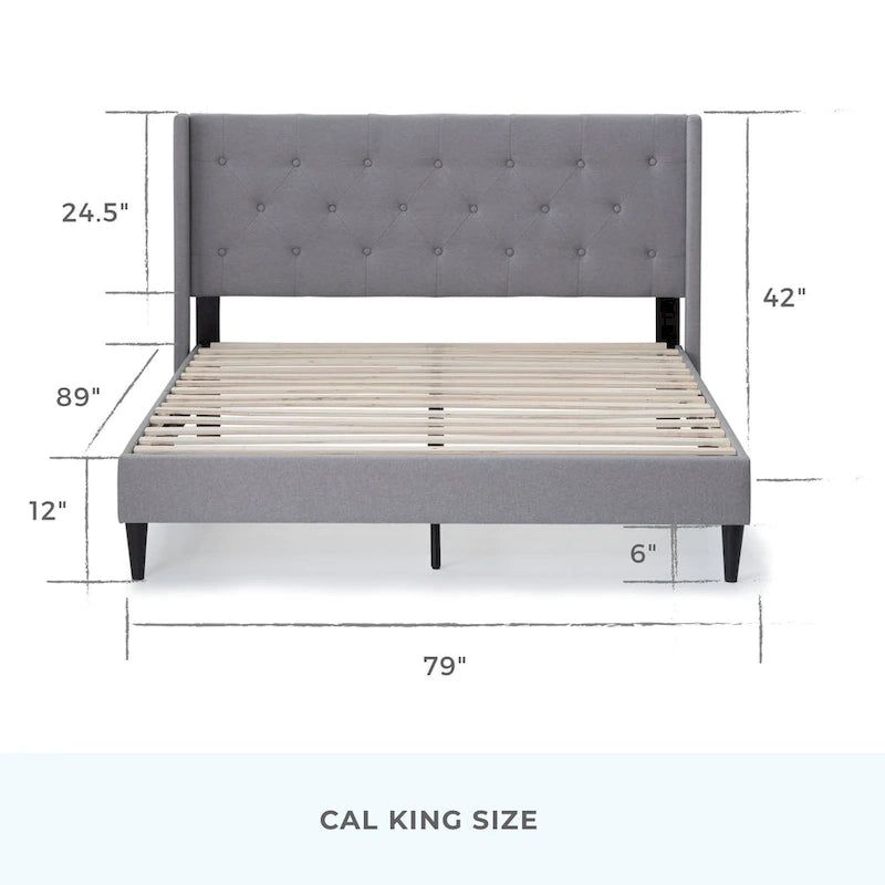 Brookside Isabelle Button Tufted Wingback Upholstered Bed