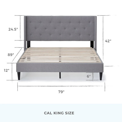 Brookside Isabelle Button Tufted Wingback Upholstered Bed