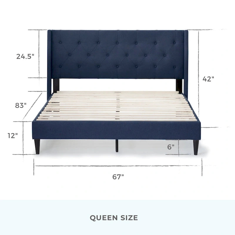 Brookside Isabelle Button Tufted Wingback Upholstered Bed