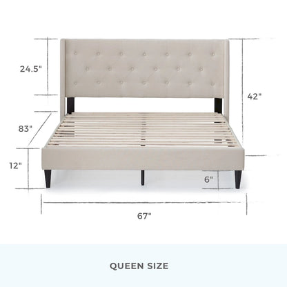 Brookside Isabelle Button Tufted Wingback Upholstered Bed