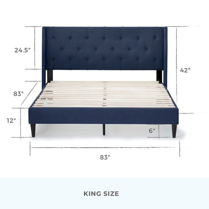 Brookside Isabelle Button Tufted Wingback Upholstered Bed