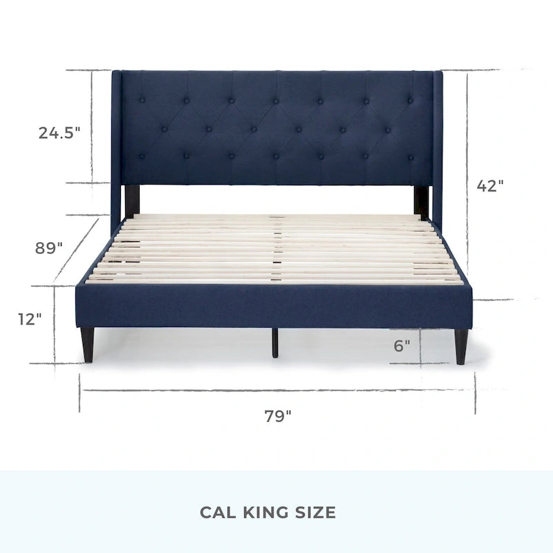 Brookside Isabelle Button Tufted Wingback Upholstered Bed