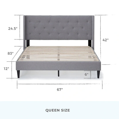 Brookside Isabelle Button Tufted Wingback Upholstered Bed