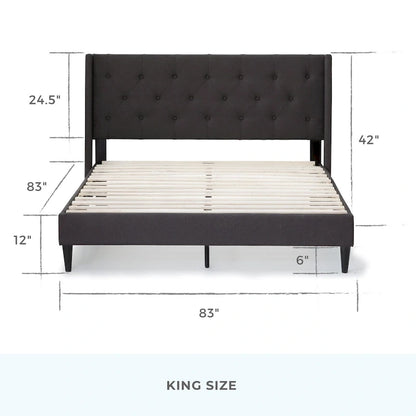Brookside Isabelle Button Tufted Wingback Upholstered Bed