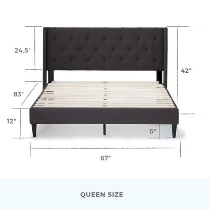 Brookside Isabelle Button Tufted Wingback Upholstered Bed