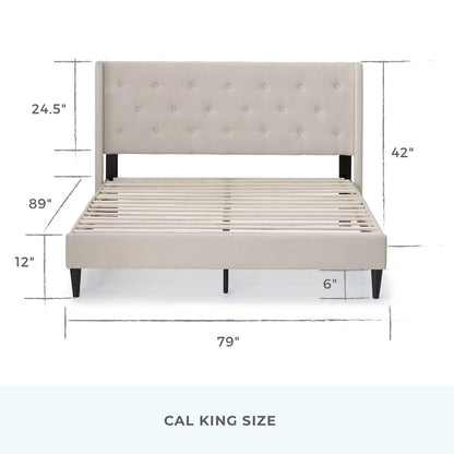 Brookside Isabelle Button Tufted Wingback Upholstered Bed