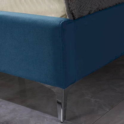 Morden Fort Queen Size Velvet Upholstered Platform Bed Frame with 6 inches Metal Legs