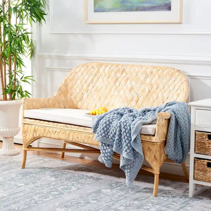 SAFAVIEH Marfisa Woven Sofa Bench - 52 W x 24 D x 33 H - 52Wx24Dx33H
