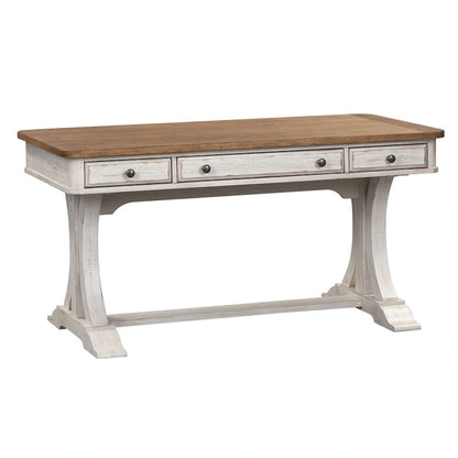 Farmhouse Reimagined Antique White with Chestnut Writing Desk