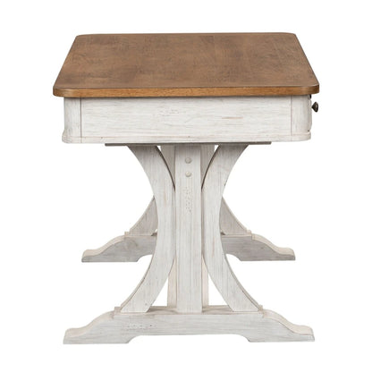 Farmhouse Reimagined Antique White with Chestnut Writing Desk