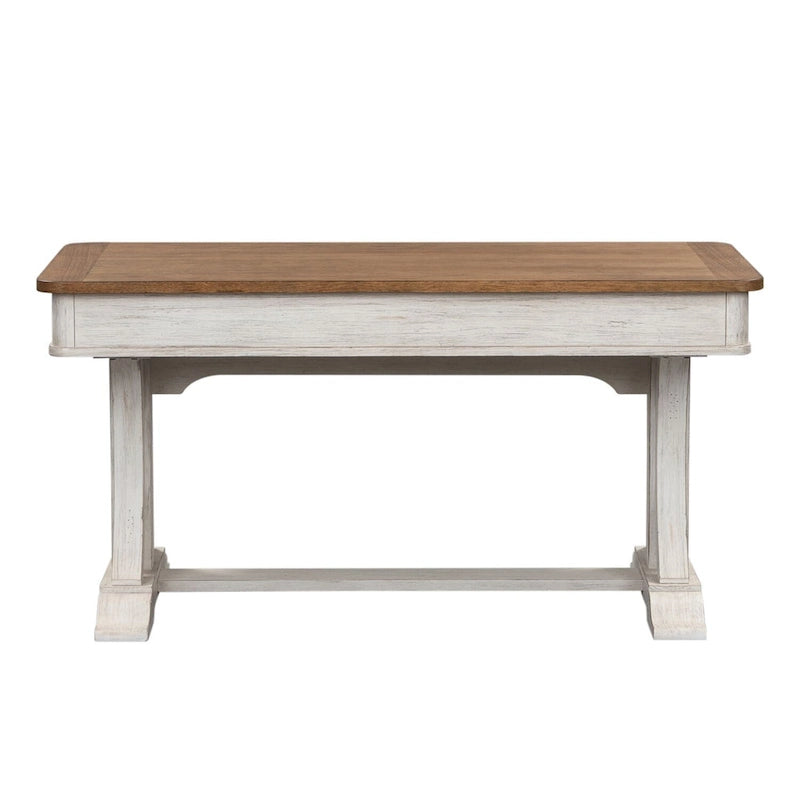 Farmhouse Reimagined Antique White with Chestnut Writing Desk
