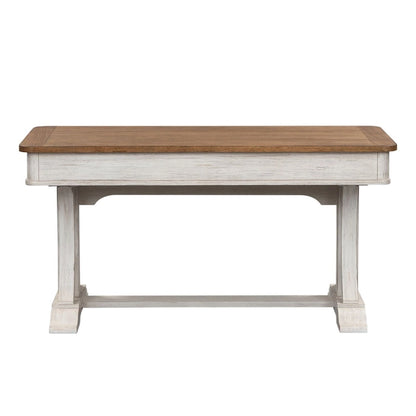 Farmhouse Reimagined Antique White with Chestnut Writing Desk