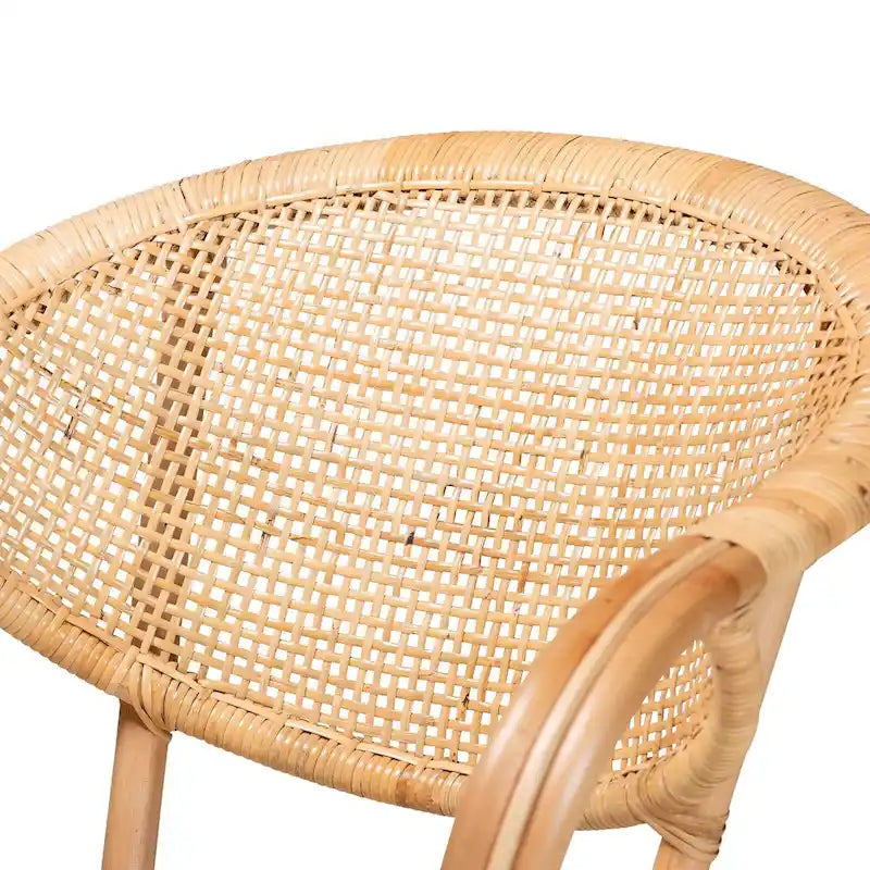 Varick Bohemian Natural Brown Finished Rattan Dining Chair