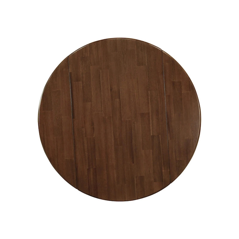 East West Furniture Dublin Modern Kitchen Table - a Round Dining Table Top with Dropleaf & Pedestal Base, (Finish Option)