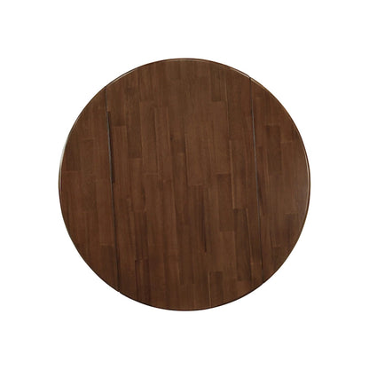 East West Furniture Dublin Modern Kitchen Table - a Round Dining Table Top with Dropleaf & Pedestal Base, (Finish Option)