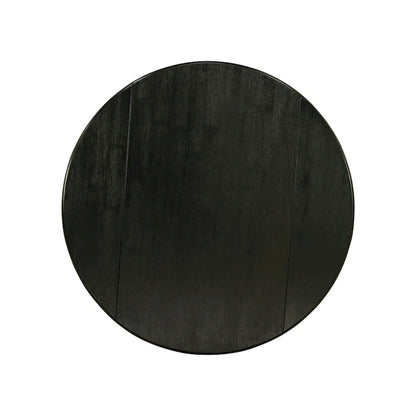 East West Furniture Dublin Modern Kitchen Table - a Round Dining Table Top with Dropleaf & Pedestal Base, (Finish Option)