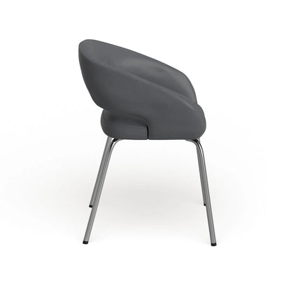 Contemporary LeatherSoft Side Reception Chair with Chrome Legs