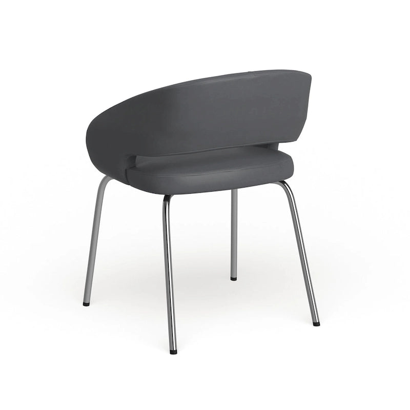 Contemporary LeatherSoft Side Reception Chair with Chrome Legs