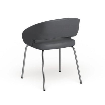 Contemporary LeatherSoft Side Reception Chair with Chrome Legs