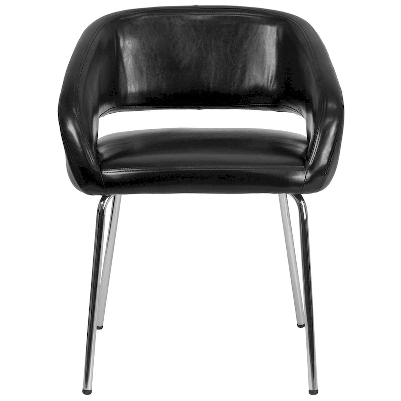 Contemporary LeatherSoft Side Reception Chair with Chrome Legs
