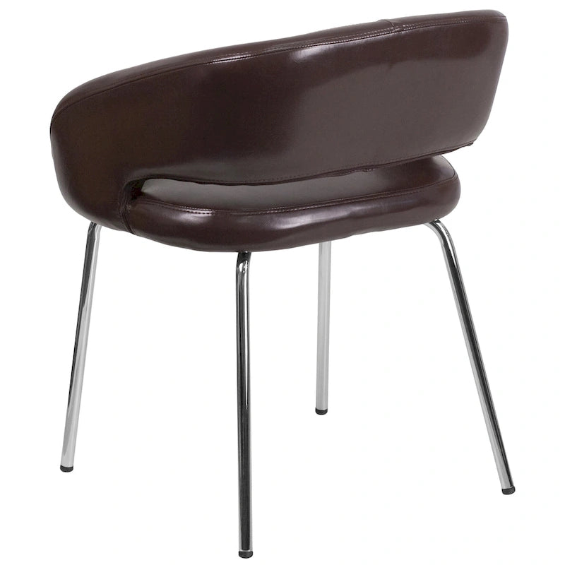 Contemporary LeatherSoft Side Reception Chair with Chrome Legs