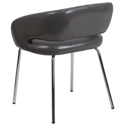 Contemporary LeatherSoft Side Reception Chair with Chrome Legs