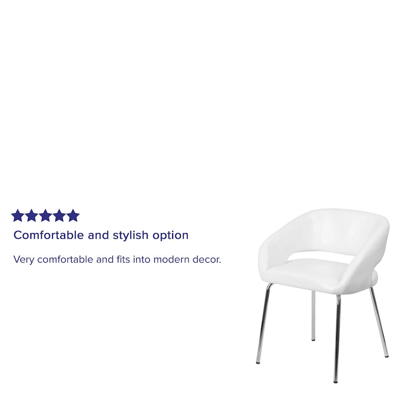 Contemporary LeatherSoft Side Reception Chair with Chrome Legs