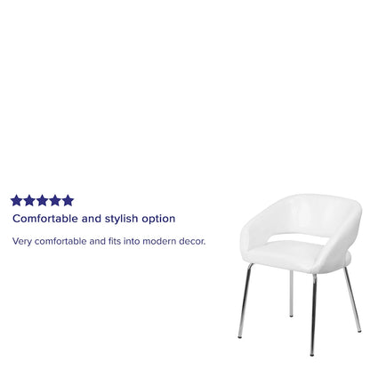 Contemporary LeatherSoft Side Reception Chair with Chrome Legs