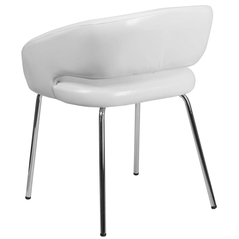Contemporary LeatherSoft Side Reception Chair with Chrome Legs
