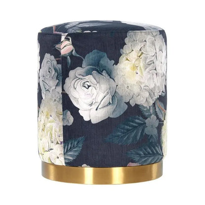 Opal Floral Velvet Ottoman