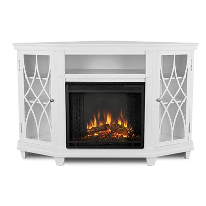 Lynette 56 TV Stand Electric Fireplace White by Real Flame