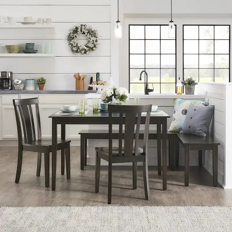 Wilmington II Rectangular Antique Black Breakfast Nook Set by iNSPIRE Q Classic