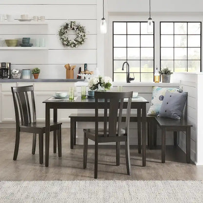 Wilmington II Rectangular Antique Black Breakfast Nook Set by iNSPIRE Q Classic