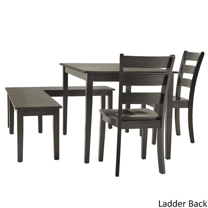 Wilmington II Rectangular Antique Black Breakfast Nook Set by iNSPIRE Q Classic
