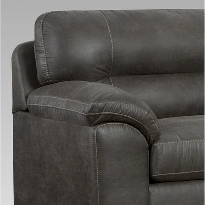 Roundhill Furniture Tirana Contemporary Fabric Pillow-top Arm Chair with Ottoman in Sequoia Ash