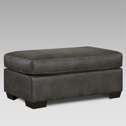 Roundhill Furniture Tirana Contemporary Fabric Pillow-top Arm Chair with Ottoman in Sequoia Ash