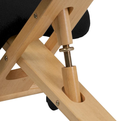 Mobile Wooden Ergonomic Kneeling Office Chair in Fabric